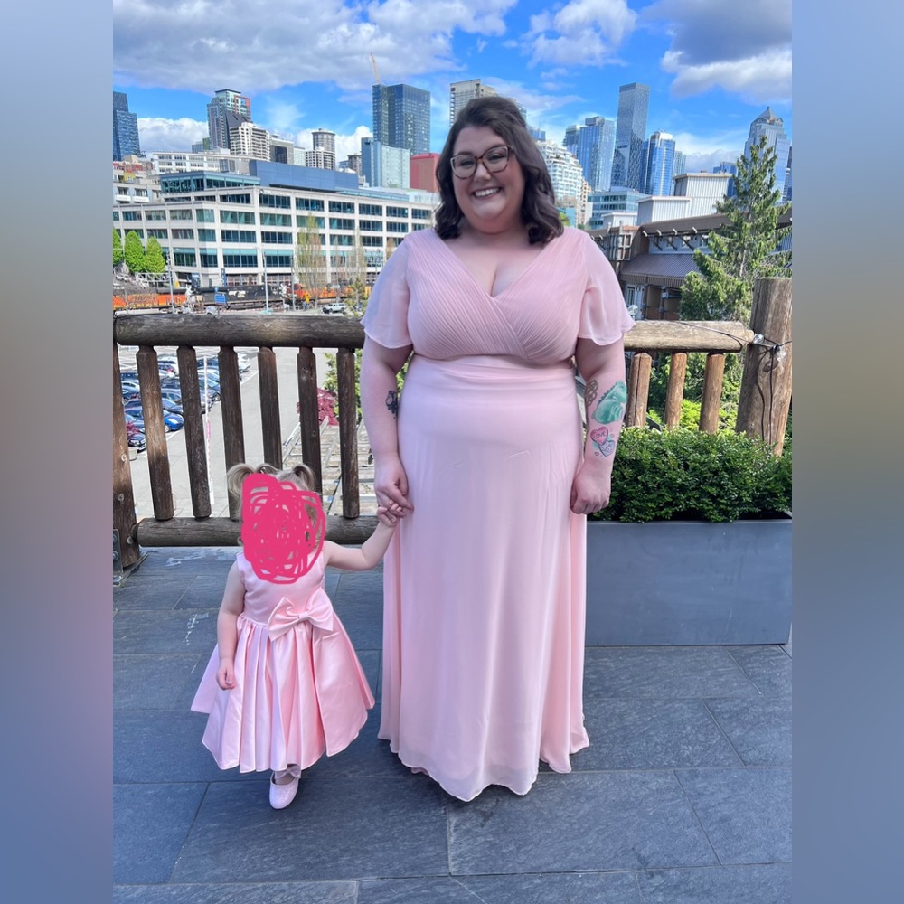 Pink Plus Size Bridesmaid Dress Maid of Honor Everpretty - Picture 2 of 3